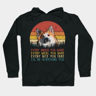 Retro Icelandic Sheepdog Every Snack You Make Every Meal You Bake Hoodie